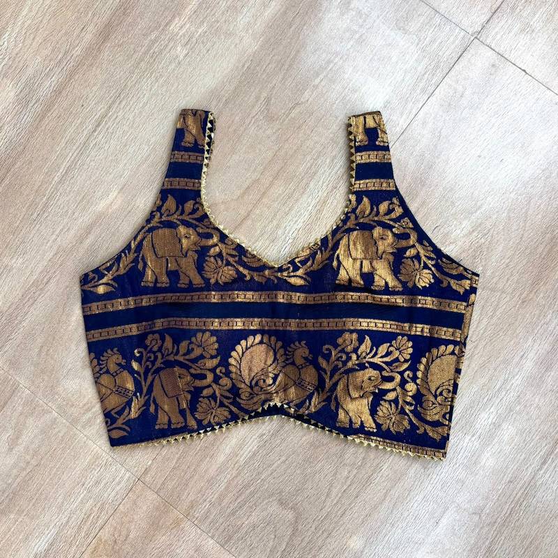 Navy-blue-brocade-elephant-blouse-900-fal10484