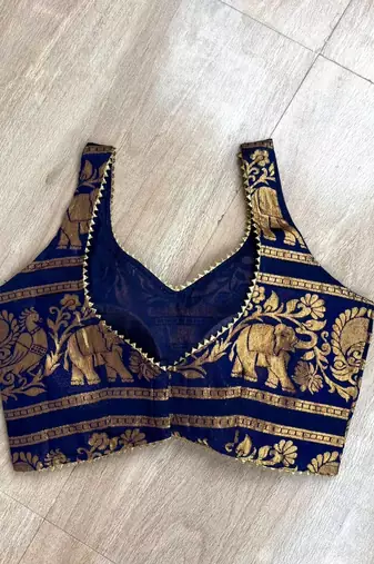 Navy-blue-brocade-elephant-blouse-900-fal10484