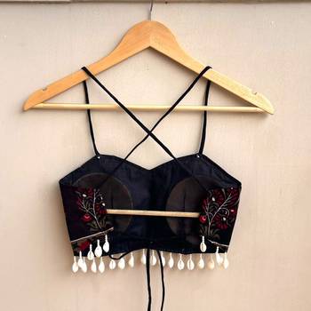 Navratri-black-floral-butta-with-shell-padded-top-kj10487 2