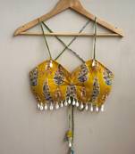Navratri-yellow-leafy-with-shell-padded-top-kj10490