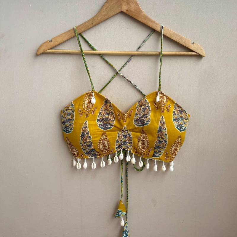 Navratri-yellow-leafy-with-shell-padded-top-kj10490