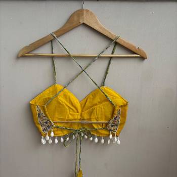 Navratri-yellow-leafy-with-shell-padded-top-kj10490 2
