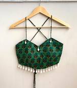 Navratri-green-butti-with-shell-padded-top-kj10492