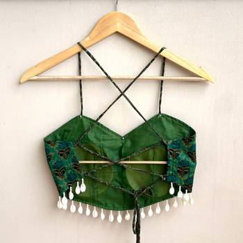 Navratri-green-butti-with-shell-padded-top-kj10492 2