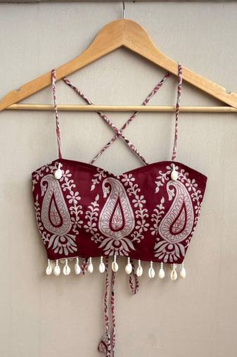 Navratri-wine-paisley-with-shell-padded-top-kj10493