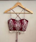 Navratri-wine-paisley-with-shell-padded-top-kj10493