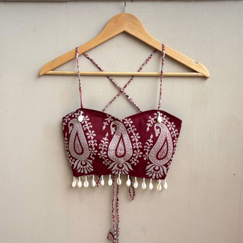 Navratri-wine-paisley-with-shell-padded-top-kj10493