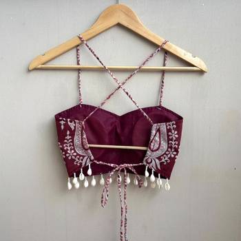 Navratri-wine-paisley-with-shell-padded-top-kj10493 2