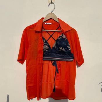 Orange-mul-shirt-and-blue-floral-bra-combo-kj10497 1