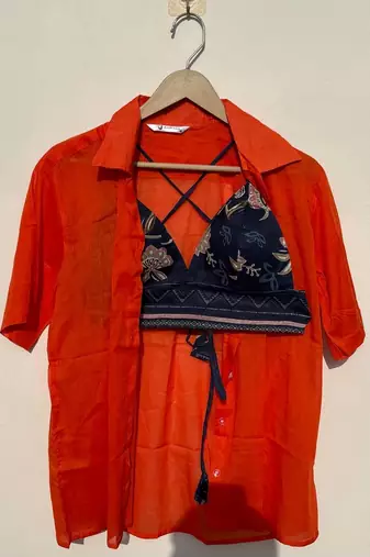 Orange-mul-shirt-and-blue-floral-bra-combo-kj10497