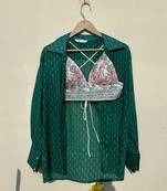 Rama-green-small-butti-mul-shirt-and-white-floral-bra-combo-kj10498