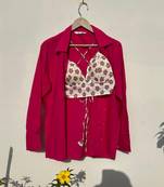 Pink-shirt-and-white-buti-bra-combo-kj10499