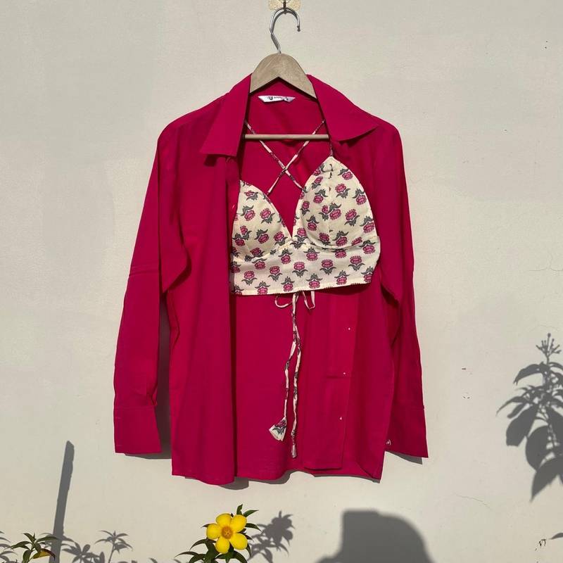Pink-shirt-and-white-buti-bra-combo-kj10499