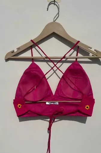 Pink-sunflower-hand-embroidery-removable-padded-bra-kj10519
