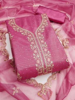 Embroidered Unstitched Dress Material 1