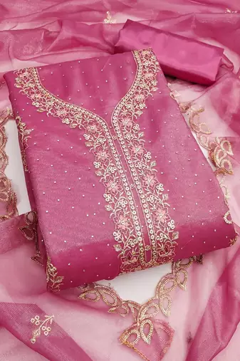 Embroidered Unstitched Dress Material