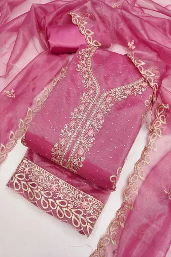 Embroidered Unstitched Dress Material