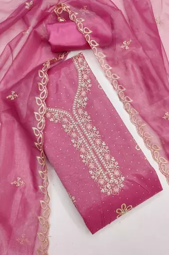 Embroidered Unstitched Dress Material