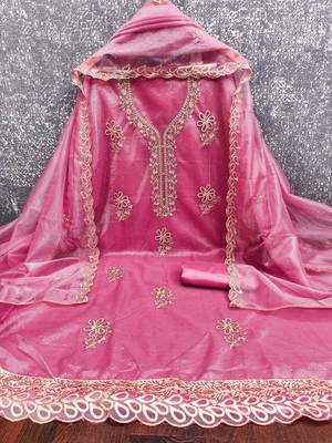 Embroidered Unstitched Dress Material 4
