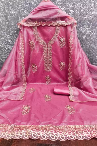 Embroidered Unstitched Dress Material