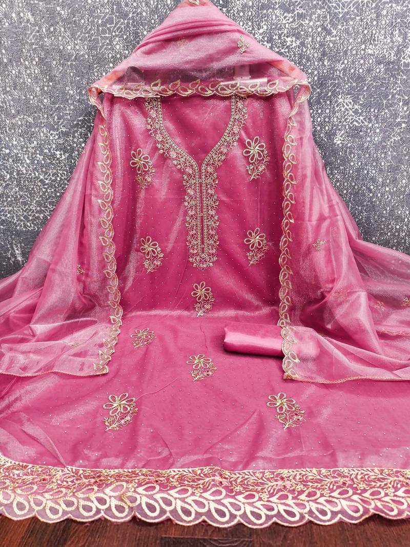 Embroidered Unstitched Dress Material