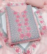 Embroidered Silk Georgette Unstitched Dress Material