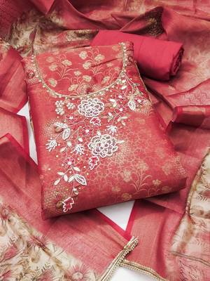 Embroidered Unstitched Dress Material 2