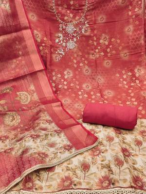 Embroidered Unstitched Dress Material 5