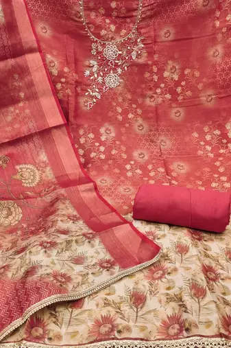 Embroidered Unstitched Dress Material