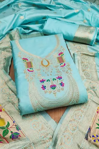 Pure Silk Unstitched Dress Material