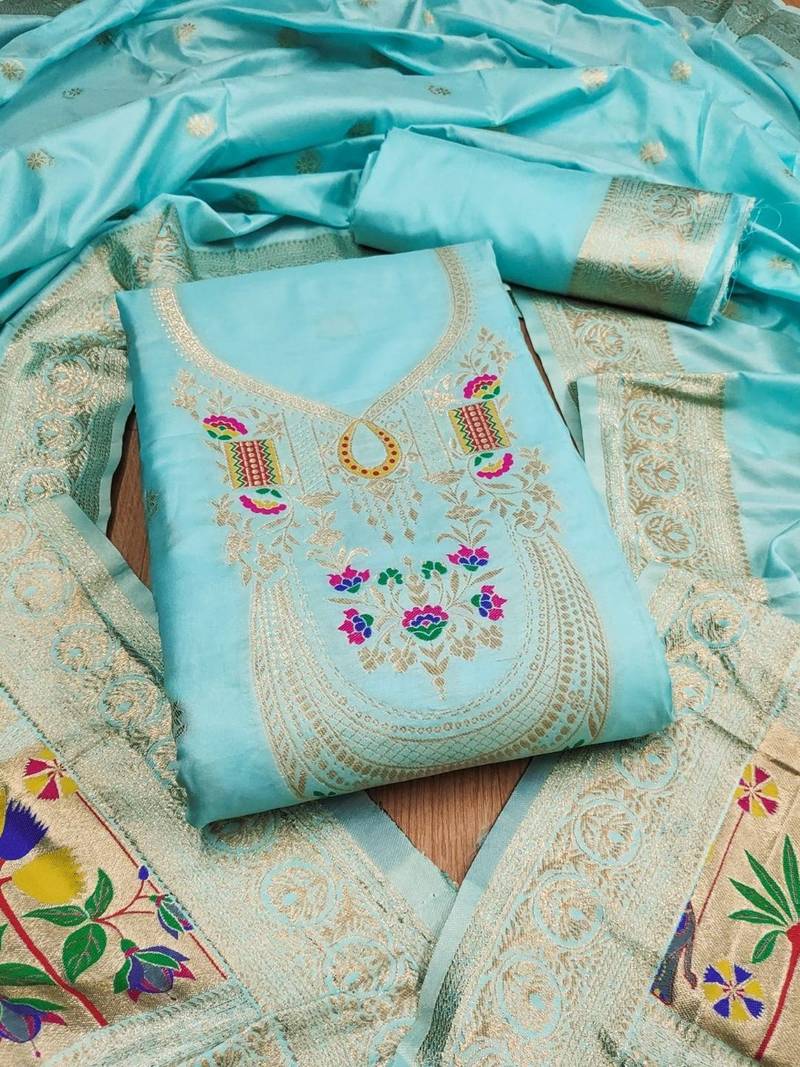Pure Silk Unstitched Dress Material