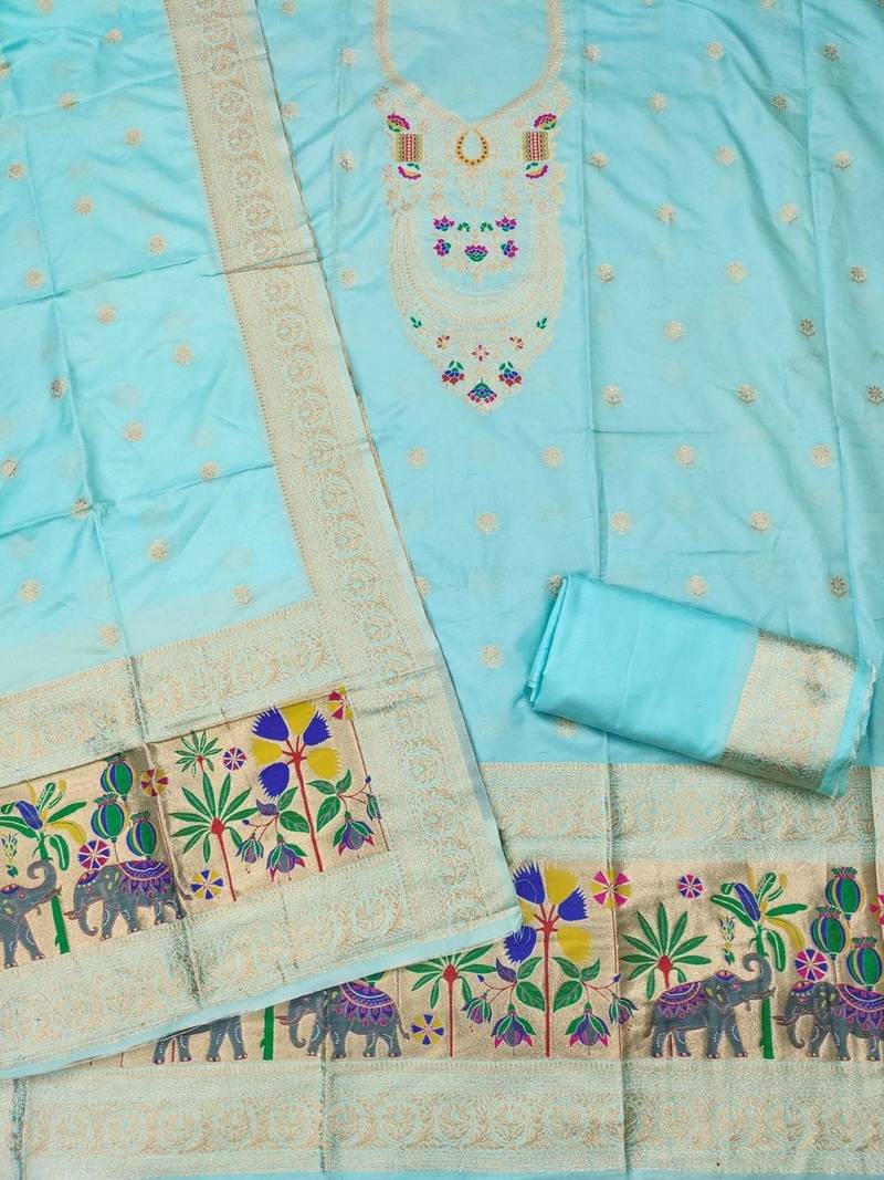 Pure Silk Unstitched Dress Material