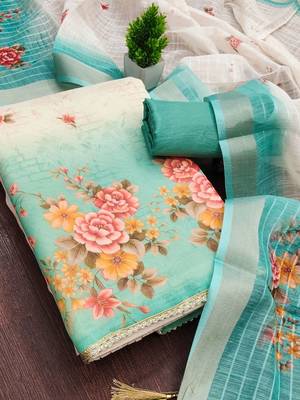 Printed Unstitched Dress Material For Woman 1