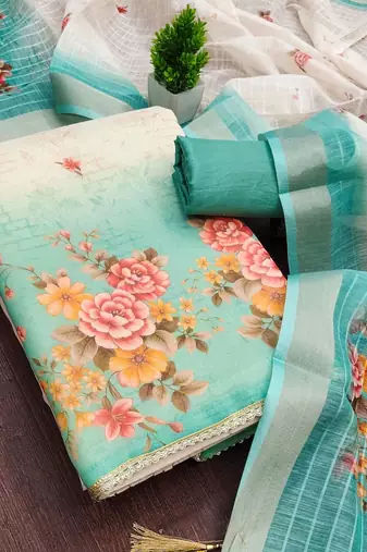 Printed Unstitched Dress Material For Woman