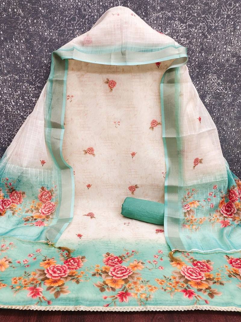 Printed Unstitched Dress Material For Woman