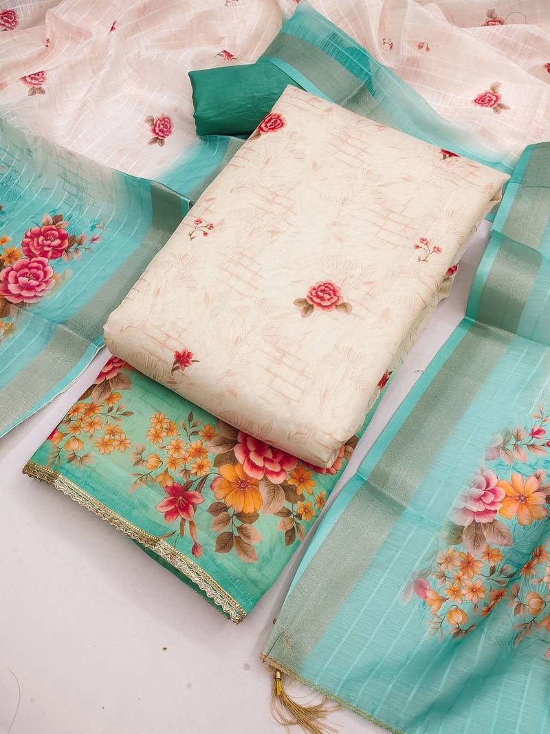 Printed Unstitched Dress Material For Woman