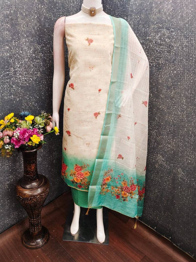 Printed Unstitched Dress Material For Woman