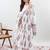 Women's Floral Printed Cotton Anarkali Kurta Set with Pants and Dupatta