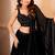 BLACK GEORGETTE EMBROIDERY WORK PARTY WEAR LEHENGA CHOLI 