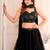 BLACK GEORGETTE EMBROIDERY WORK PARTY WEAR LEHENGA CHOLI 