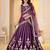 WINE GEORGETTE PARTY WEAR EMBROIDERY SEMI STITCHED LEHENGA CHOLI 