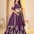 WINE GEORGETTE PARTY WEAR EMBROIDERY SEMI STITCHED LEHENGA CHOLI 