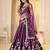 WINE GEORGETTE PARTY WEAR EMBROIDERY SEMI STITCHED LEHENGA CHOLI 