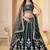 DARK GREEN  GEORGETTE PARTY WEAR EMBROIDERY SEMI STITCHED LEHENGA CHOLI 