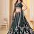 DARK GREEN  GEORGETTE PARTY WEAR EMBROIDERY SEMI STITCHED LEHENGA CHOLI 