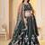 DARK GREEN  GEORGETTE PARTY WEAR EMBROIDERY SEMI STITCHED LEHENGA CHOLI 