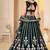 DARK GREEN  GEORGETTE PARTY WEAR EMBROIDERY SEMI STITCHED LEHENGA CHOLI 
