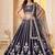 NAVY BLUE GEORGETTE EMBROIDERY PARTY WEAR LEHENGA CHOLI