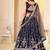 NAVY BLUE GEORGETTE EMBROIDERY PARTY WEAR LEHENGA CHOLI