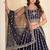 NAVY BLUE GEORGETTE EMBROIDERY PARTY WEAR LEHENGA CHOLI